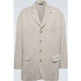 Silk Blazers Dolce & Gabbana Oversize single-breasted linen and viscose jacket