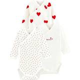 MarMar Copenhagen Bodysuits MarMar Copenhagen Baby Heart Wrap Bodysuit 2-pack - White/Red (A00AZ00000)