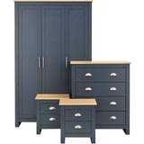 Furniture Three Posts Kenneth Slate Blue Wardrobe 111.8x180cm 4pcs