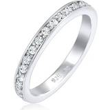 Elli by Julie & Grace Crystals Women Eternity Engagement Band Wedding Ring 925 Silver 5-10