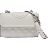 Tory Burch Fleming Small Convertible Leather Shoulder Bag - Blanc/Silver