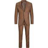 Elastane/Lycra/Spandex Suits Jack & Jones Solaris Super Slim Fit Suit - Brown/Emperador
