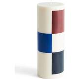 Hay Candles Hay Column block large white-brown-black-blue Candle