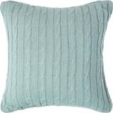 Homescapes Duck Egg Cable Knit Duck Cushion Cover Blue