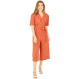 Orange - Women Jumpsuits & Overalls Yumi Spot Print Retro Jumpsuit