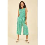 Green - Women Jumpsuits & Overalls Yumi Mela London Ditsy Daisy Sleeveless Culotte Jumpsuit