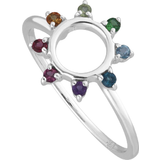Tourmaline Rings Gemondo Rainbow Sunburst Ring - Silver/Multicolour