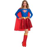 Amscan supergirl classic superhero halloween ladies fancy dress costume 14-16