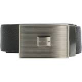 Silk Belts Ted Baker Mens Black Aydon Logo-buckle Leather Belt