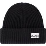 Ganni Rib Knit Beanie - Black