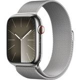 ESIM Smartwatches Apple Watch Series 9 Cellular 45mm Stainless Steel Case with Milanese Loop