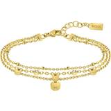 Hugo Boss Women Jewellery HUGO BOSS Iris Layered Chain Bracelet - Gold/Transparent