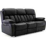 Black Furniture More4Homes Chester Manual High Back Sofa 211cm 3 Seater