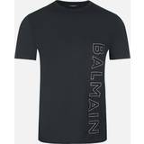 Balmain Clothing Balmain brand embossed logo black t-shirt