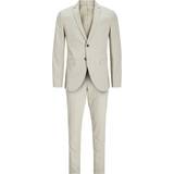 Viscose Suits Jack & Jones Franco Slim Fit Suit - Grey/Pure Cashmere