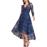 Midi Dresses on sale Goddiva Scalloped Lace Dipped Hem Midi Dress - Navy