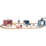 Wooden Toys Train Track Set Jabadabado Togbane Med Udrykningskøretøjer Legetøj Træ W7233