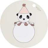 OYOY Placemat Panda Pompom Offwhite