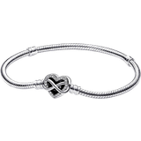 Pandora Bracelets Pandora Moments Sparkling Infinity Heart Clasp Snake Chain Bracelet - Silver/Transparent