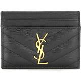 Saint Laurent Monogramme Quilted Textured-leather Cardholder Peach