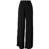 Urban Classics Women Trousers Urban Classics Ladies’ wide-leg viscose trousers Cloth Trousers black