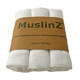 MuslinZ White 3pk 70cm Bamboo/Organic Cotton Square