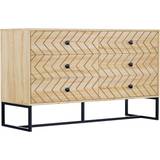 Homcom Sideboard Cabinet with Zigzag Design Chest of Drawer 120x71cm