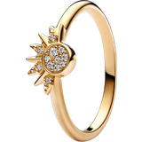 Transparent Rings Pandora Celestial Sparkling Sun Ring - Gold/Transparent