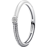 Pandora Rings Pandora Me Pavé & Dual Ring - Silver//White/Transparent