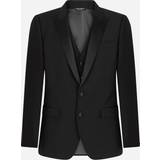 Suits Dolce & Gabbana Black Virgin Wool Formal 3 Piece Suit