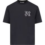 Palm Angels Monogram Embroidered T-shirt - Black