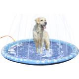 Pawhut 170cm Splash Pad Sprinkler for Pets Dog Bath Pool Non-slip Outdoor Blue