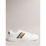 Ted Baker Men Trainers Ted Baker Trilobw Cupsole Leather Blend Trainers, White/Gold