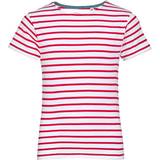 Stripes Tops Sols Kid's Miles Round Neck Striped T-shirt - White/Red (01400-987)