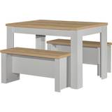 Grey Dining Tables Birlea Highgate Dining Table 118x85cm 3pcs