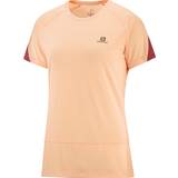 Salomon Cross Run Short Sleeve T-shirt - Apricot Ice/Heather/Cabernet
