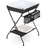 Grey Changing Tables Costway Baby Storage Foldable Diaper Changing Table