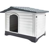 Plastic dog kennel Pets plastic dog kennel-xl pet house outdoor weatherproof animal shelter 424 gry