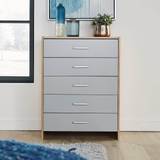Home Source Stratford Grey and Oak Chest of Drawer 68x90cm
