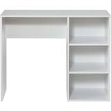Furniture B&Q Study Office with Open Shelves White Writing Desk 75x95cm