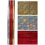 Shop4allsorts Gift Wrapping Papers 3x2M Holographic Christmas