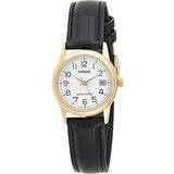 Casio Leather - Women Wrist Watches Casio ltp-v002gl-7b2 white analog black leather date ladies