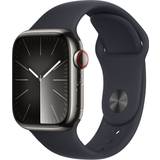 Apple watch series 9 stainless steel Apple Watch SeriesÂ 9 Cellular 41mm Graphite Stainless Steel Case with Midnight Sport Band