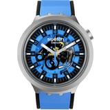 Swatch Unisex Wrist Watches Swatch Big Bold Irony Blue Resin Blue SB07S106