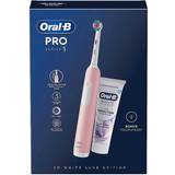 Oral-B Pressure Sensor Electric Toothbrushes Oral-B Pro 1 Pink Electric Toothbrush Toothpaste 75ml
