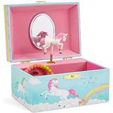 Jewelkeeper girl's musical jewelry storage box with spinning unicorn, rainbow de