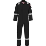M Overalls Portwest Flame Resistant Light Weight Anti-Static Coverall 280g Black Regular