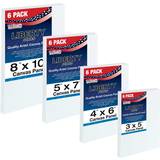 Canvas U.S. Art Supply Multi-Pack 6-Ea of 3x5, 4x6, 5x7 & 8x10 inch Professional Quality Small Canvas Panel Board Assortment Pack 24 Total Panel