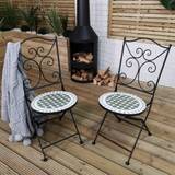 Metal Patio Chairs Garden & Outdoor Furniture Samuel Alexander Set of 2 Mosaic Bistro
