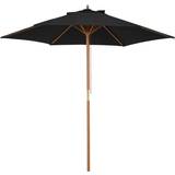 Black Parasols & Accessories OutSunny Wood Garden Parasol Shade Umbrella Canopy